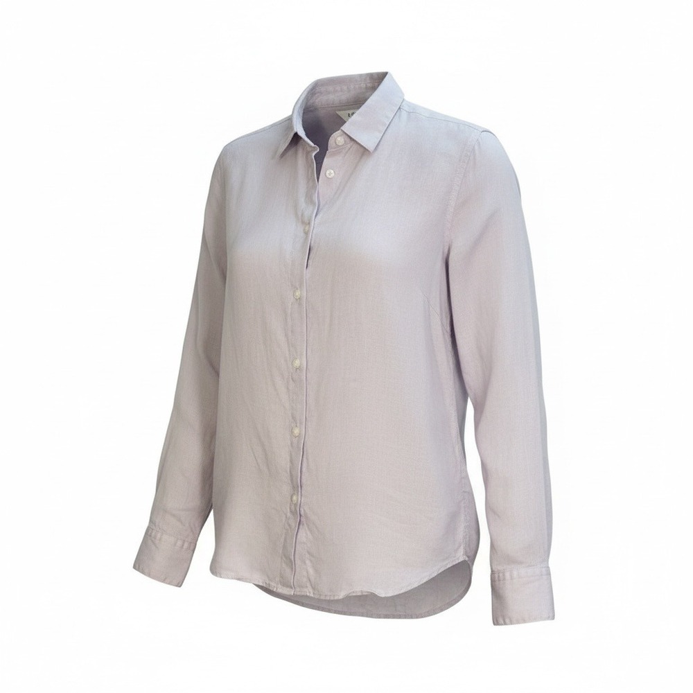 Uniqlo Womens Linen‎ Shirt XS Lilac Button Up Office Capsule Classic Minimalist - Picture 2 of 9